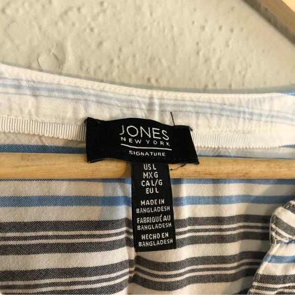 Jones NY Striped Half Zipper Tunic Blouse - Picture 5 of 9